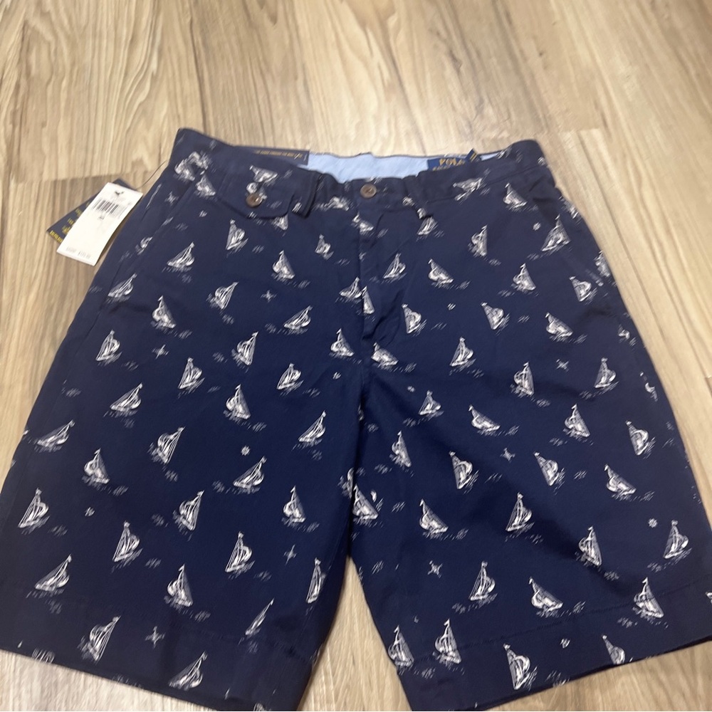 Polo Ralph Lauren All Over Sailboat Stretch Classic Fit 9" Shorts Size 30 $125
